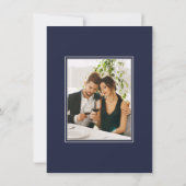 Navy Blue Simple Elegant Save the Date mit Foto (Rückseite)