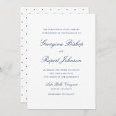 Navy Blue Simple Elegant Script Typografy Wedding Einladung (Vorne/Hinten)
