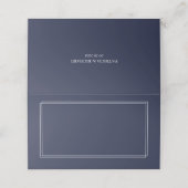 Navy Blue Simple Elegant Wedding Platzkarte (Außenseite Aufgefaltet)