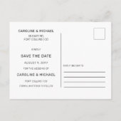 Navy Blue Simple Foto Save the Date Ankündigungspostkarte (Rückseite)