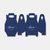 Navy Blue Simple Liebe Script Wedding Brand Geschenkschachtel (Ungefaltet)