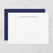 Navy Blue Simple Minimal Beruflich Mitteilungskarte (Vorne/Hinten)