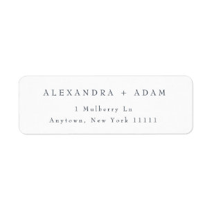 Navy Blue Simple Minimalistisch Return Address Lab