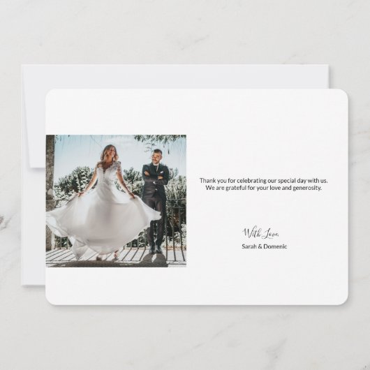 Navy Blue Simple Minimalistisch Wedding Vielen Dan Dankeskarte (Rückseite)