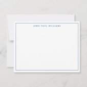 Navy Blue Simple Modern Beruflich Thane Border Mitteilungskarte (Vorderseite)