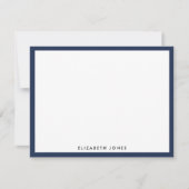 Navy Blue Simple Modern Chic Classic Minimalistisc Mitteilungskarte (Vorderseite)