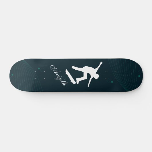 Navy Blue Simple Modern Custom Skateboard (Horizontal)