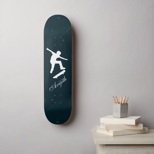 Navy Blue Simple Modern Custom Skateboard (Wandkunst)