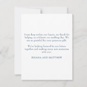 Navy Blue Simple Modern Foto Danke Karte (Rückseite)