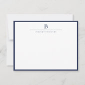 Navy Blue Simple Modern Stationery Classic Mitteilungskarte (Vorderseite)