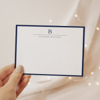 Navy Blue Simple Modern Stationery Classic