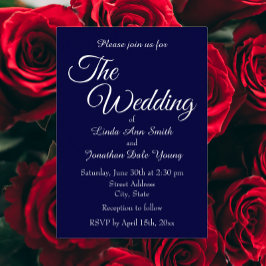 Navy Blue Simple Style Wedding Folieneinladung