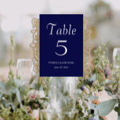 Navy Blue Simple Style Wedding Tischnummer