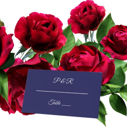 Navy Blue Simple Stylized Script Wedding Platzkarte