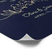 Navy Blue Simple Wedding Welcome Poster (Ecke)