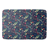 Navy Blue Simple Wildblume Pattern Badematte (Vorderseite)