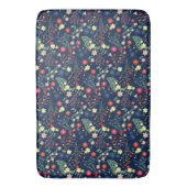 Navy Blue Simple Wildblume Pattern Badematte (Vorderseite Vertikal)