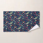 Navy Blue Simple Wildblume Pattern Badhandtuch Set (Handtuch)