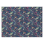 Navy Blue Simple Wildblume Pattern Tischdecke (Vorderseite (Horizontal))