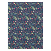 Navy Blue Simple Wildblume Pattern Tischdecke (Vorderseite)