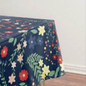 Navy Blue Simple Wildblume Pattern Tischdecke (Beispiel)