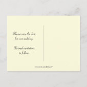 Navy Blue Sketched Blume Save the Date Ankündigungspostkarte (Rückseite)