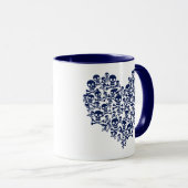 Navy Blue Skull Heart Tasse (VorderseiteRechts)