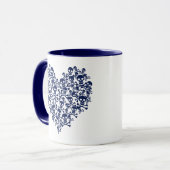 Navy Blue Skull Heart Tasse (Vorderseite Links)