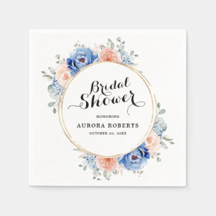 Navy Blue Slate Dusty Blush Brautparty Serviette