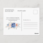 Navy Blue Slate Dusty Blush Save the Date Postkarte (Rückseite)