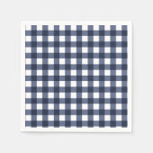 Navy Blue Small Classic Gingham Karo Kariert Serviette (Vorderseite)