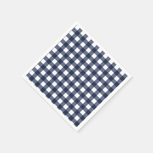 Navy Blue Small Classic Gingham Karo Kariert Serviette (Ecke)