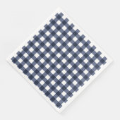 Navy Blue Small Classic Gingham Karo Kariert Serviette (Ecke)