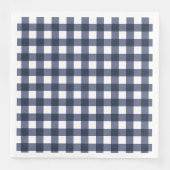 Navy Blue Small Classic Gingham Karo Kariert Serviette (Vorderseite)