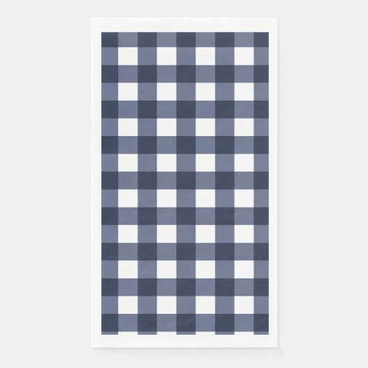 Navy Blue Small Classic Gingham Karo Kariert Serviette (Vorderseite)