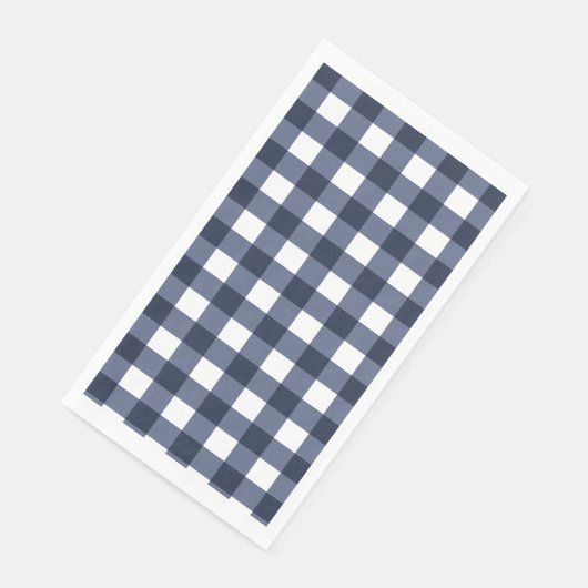Navy Blue Small Classic Gingham Karo Kariert Serviette (Ecke)