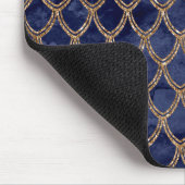 Navy Blue Snake Serpent Reptil Muster Mousepad (Ecke)