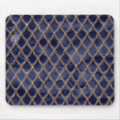 Navy Blue Snake Serpent Reptil Muster Mousepad (Vorne)