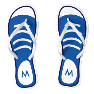 Navy Blue Sneaker Shoes Cool Funny Look Monogram Badesandalen