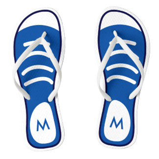 Navy Blue Sneaker Shoes Cool Funny Look Monogram Badesandalen