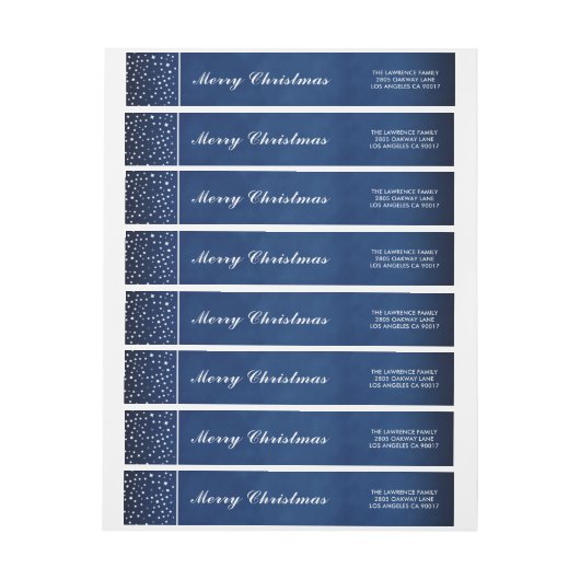 Navy Blue Snow Stars Night Frohe Weihnachtsfeierta (Bogen)