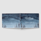 Navy Blue Snow Winter Wonderland | Gästebuch (Voll)