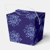 Navy Blue Snowflake Fevor Boxes Geschenkschachtel (Rückseite)