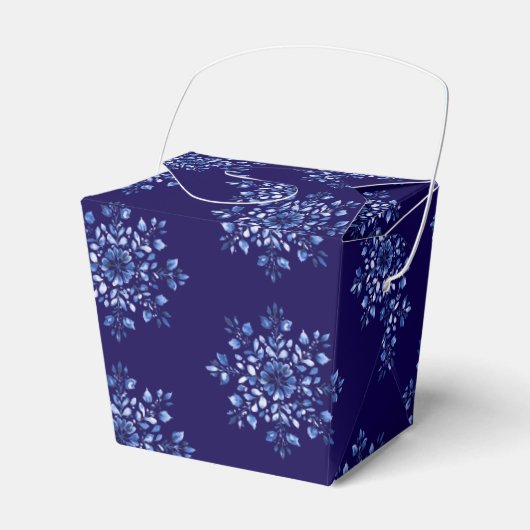 Navy Blue Snowflake Fevor Boxes Geschenkschachtel (Vorderseite)