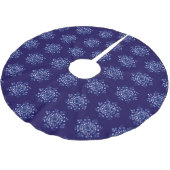 Navy Blue Snowflake Weihnachten Polyester Weihnachtsbaumdecke (Schrägansicht)