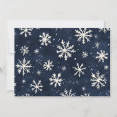 Navy Blue Snowflake Weihnachts-Foto Feiertagskarte (Rückseite)