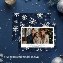 Navy Blue Snowflake Weihnachts-Foto