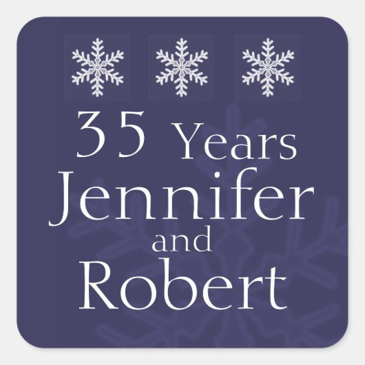Navy Blue Snowflake Winter Umschlag Aufkleber (Vorderseite)