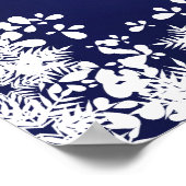 Navy blue snowflakes wedding welcome sign poster (Ecke)