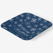 Navy Blue Snowflakes Weihnachts-Party Pappteller (Gewinkelt)